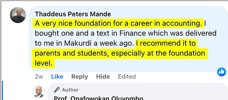 Student testimonial for Financial Accounting With Ease